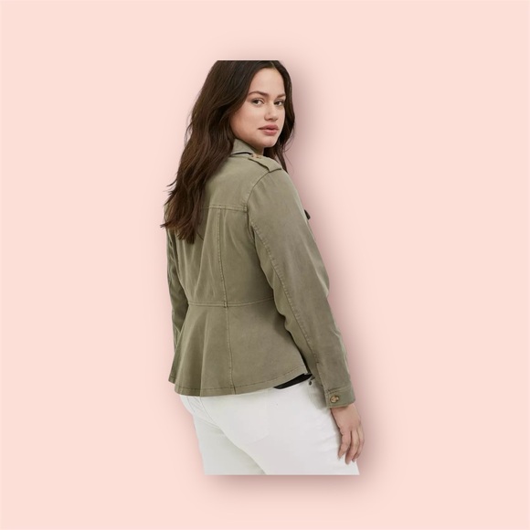 Torrid Peplum Olive Utility Jacket for Women - Picture 3 of 8
